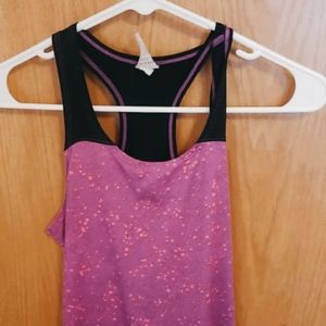 Purple and black workout tank top